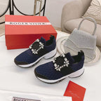 Viv Diamond Sneaker Navy Blue Breathable Mesh Fabric