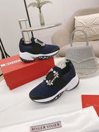 Viv Diamond Sneaker Navy Blue Breathable Mesh Fabric