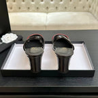 CC 26s Slingback 9cm Black Red Leather