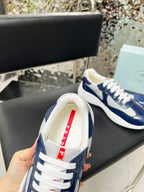 Prada America's Cup Sneaker Dark Blue Patent Leather Mesh