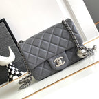 Chanel Mini Flap Bag 17cm Gray in Sheepskin