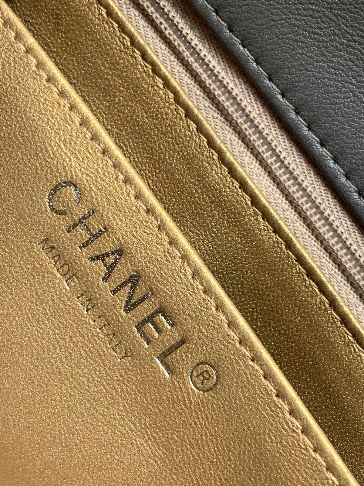 Chanel Mini Flap Bag 17cm Gray in Sheepskin
