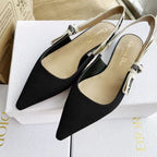 CD J'Adior Pump Flat Black Technical Fabric