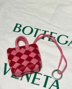 BV Mini Bag Charm Red Pink Leather