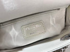 CD Lady Dior 20 Bag White Hardware Silver Lambskin