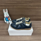 Maison Margiela Sneakers Navy Blue Calfskin Suede Patchwork