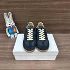 Maison Margiela Sneakers Navy Blue Calfskin Suede Patchwork