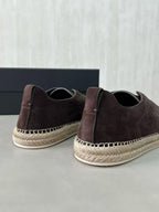 Zegna Mélange Triple Stitch Dark Brown Suede Sneakers