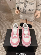 CC Low-Top Sneaker Pink And White Fabric