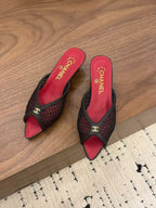CC 26 Coco Beach Mules 40mm Black in Mesh