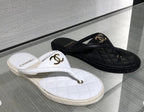 CC Thong Sandal Suede Kidskin Black 288718
