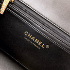 MINI RECTANGLE FLAP BAG 20CM BLACK LAMBSKIN GOLD HARDWARE