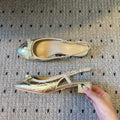 CD Ballet Slingback Pumps Gold Cannage Lambskin