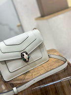 BVL Serpenti Forever Shoulder Bag 19cm White Calfskin GHW 188633