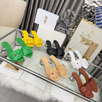 CD 26s Floral High Heel Slippers 60   Leather 684629