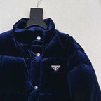 Prada Jacket Navy Blue Velvet Down