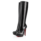 CL Bianca Botta 120MM Black Calf Leather Knee Boots