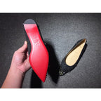 CL Degraspike Ballet Flats Fabric Black