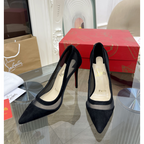 CL Galativi Pumps 85mm Mesh and Suede Black