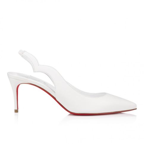 CL Hot Chick Sling 70mm Sling Back Pumps Nappa Leather Bianco