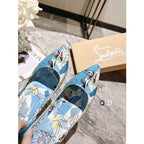 CL Kate Pumps 100mm Graphic Printed Patent Leather Blue