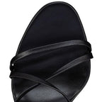 CL Sekmeta Alta 120mm Platform Sandals Iridescent Nappa Leather Black
