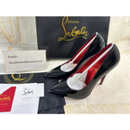CL Soula Kate Pumps Crystal Sole Patent Leather Black Loubi