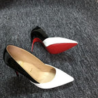 CL Stilettos Pumps Two Tones Nappa Leather Black White