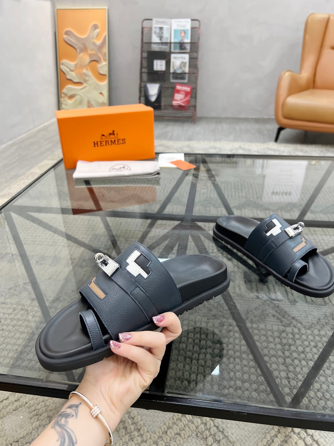HM Men's Joke Slide Cowhide 544595