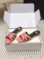 YSL 26ss Melody Stiletto Flat Slippers Calfskin