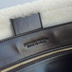 BV Andiamo Large Brown White Fur Leather