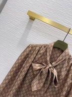 GG SS26 Printed Shirt Beige Brown Polyester