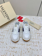 VT 25 Low Top Garavani Sneaker White Blue Cowhide 331677