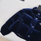 Prada Jacket Navy Blue Velvet Down