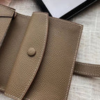 HM Bearn 10cm Mini Wallet In Taupe Epsom Leather