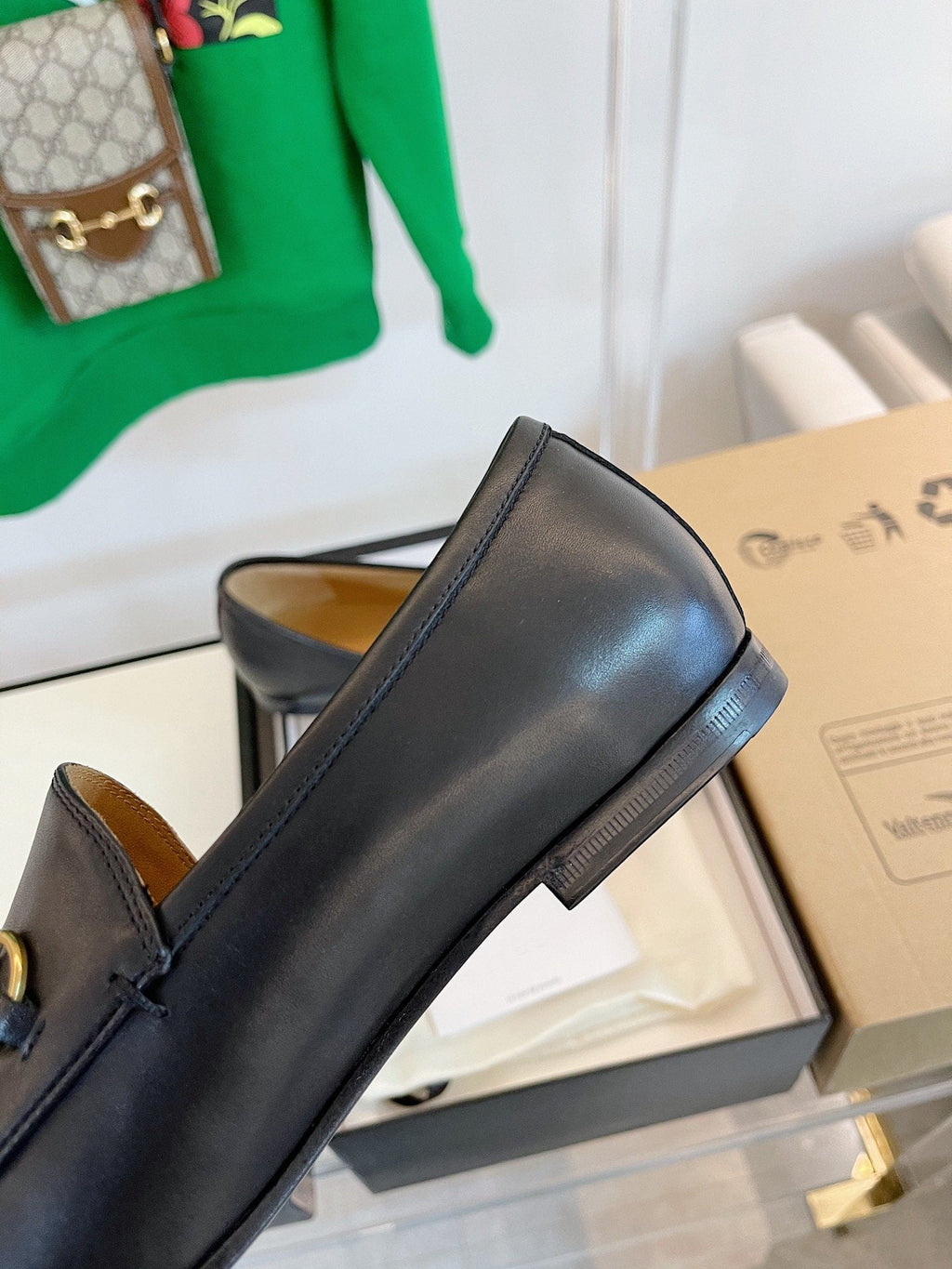 GG LOAFERS MULES BLACK BROWN SOLE
