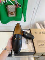 GG LOAFERS MULES BLACK BROWN SOLE