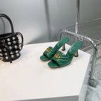 GG SANDALS HIGH-HEELED GREEN
