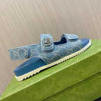 GG CLASSIC CANVAS SANDALS BLUE