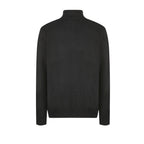 CELINE Embroidered Zipper Polo Sweater Wool Cotton