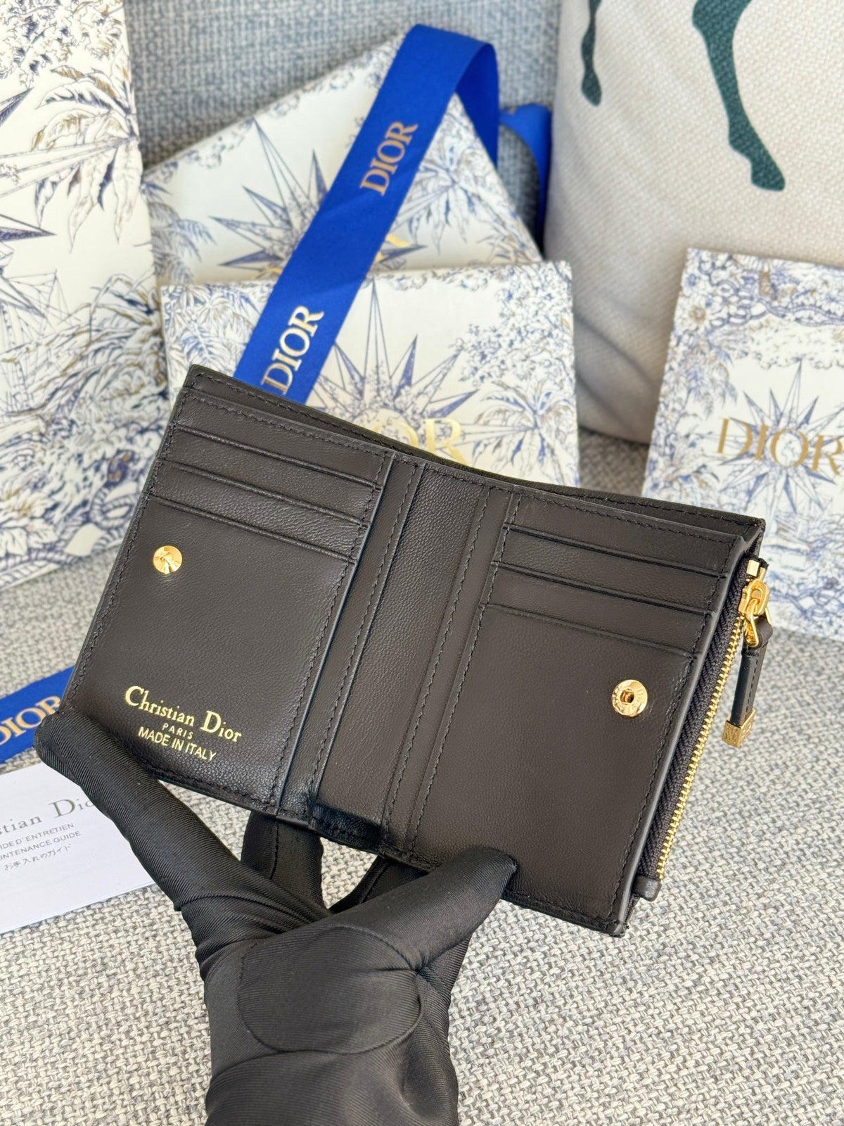 CD Miss Dior Freesia Zipper Wallet Lambskin