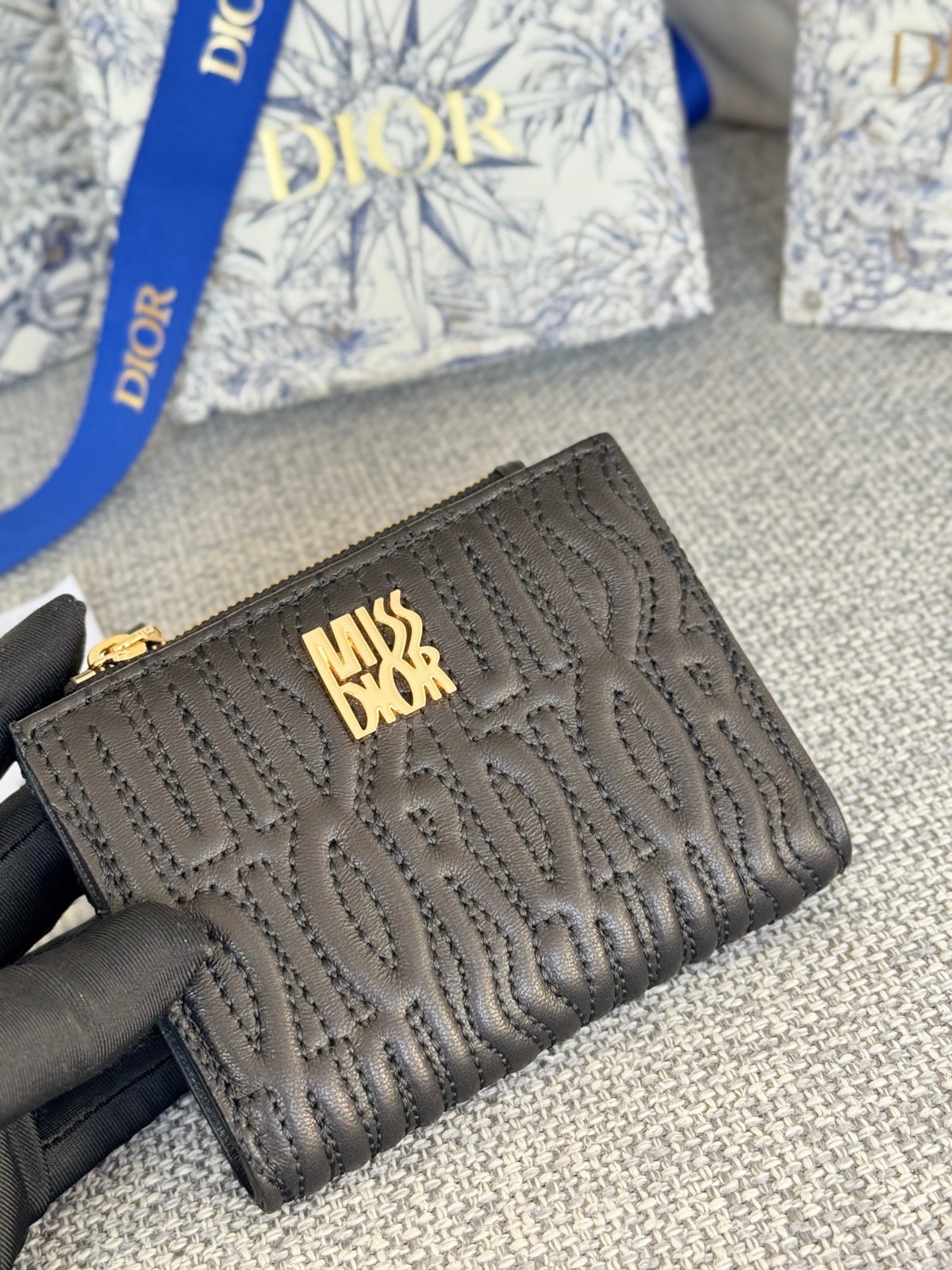 CD Miss Dior Freesia Zipper Wallet Lambskin