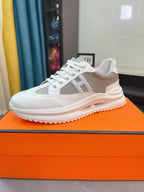 HM Men's 25 Sneaker White Black Cowhide 465307