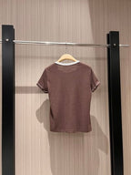 CC Embroidered Collared T-shirt Cotton