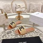 CL 26 Triomphe Slide Sandals Woven Leather 736551