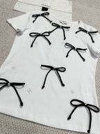 CC 25 Bow Knitted T-shirt Cotton