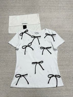 CC 25 Bow Knitted T-shirt Cotton