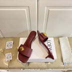 Loewe 25 Pebble Leather Mule 45mm Multicolor Cowhide