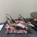 DC 25 Bow Slingback Pumps 100mm Leopard-Print Satin And Sheepskin 381614