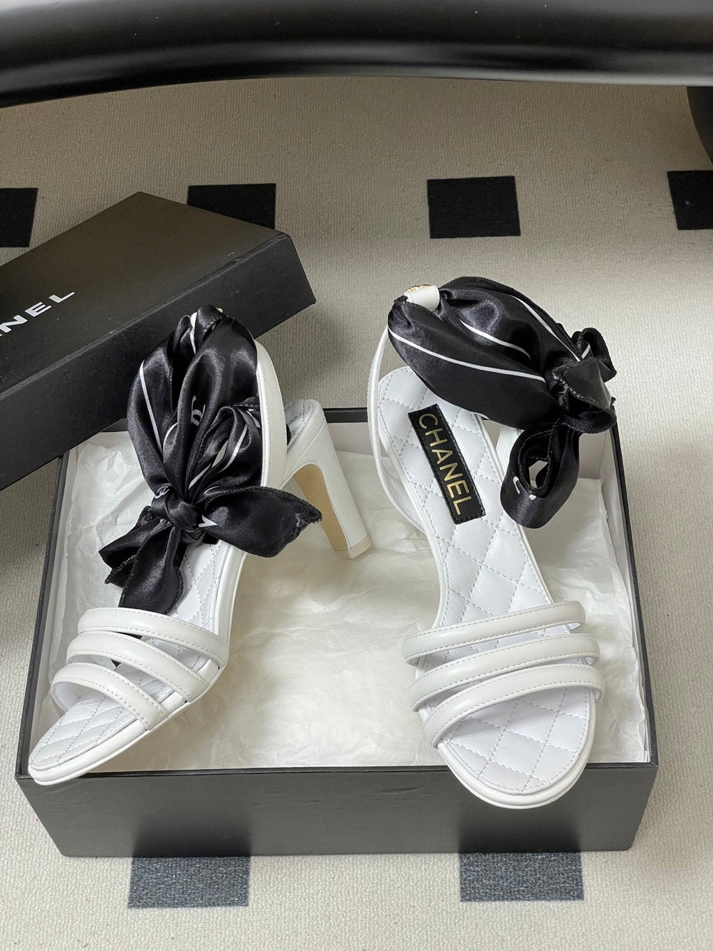 CC 26 Quilted Sandal 70mm With Scarf Sheepskin